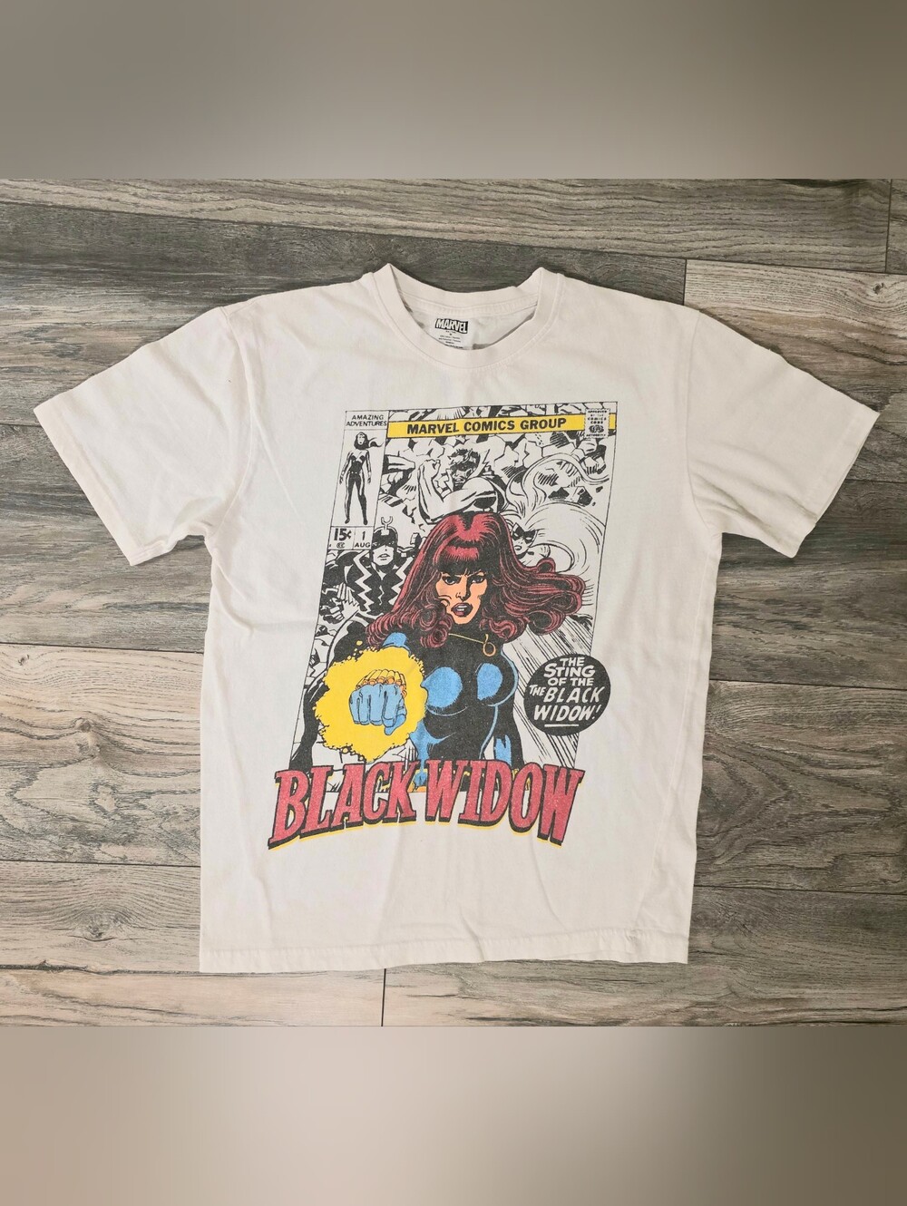 Black Widow Marvel Graphic Tee - White-Womens